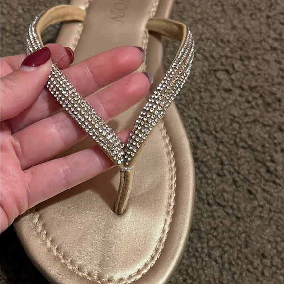Gold Rhinestone Sandals - Picture 5 of 5